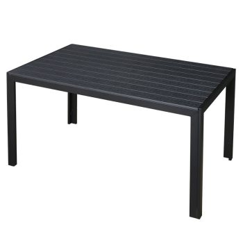   BORMANN masă pentru exterior, sticlă neagră și aluminiu gri, 150x90x72cm (BSP1156)