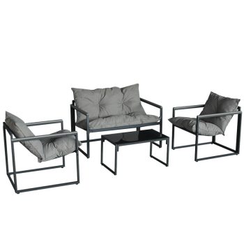   BORMANN ELITE set mobilier grădină BALI, 4 piese: 2 fotolii, canapea 2 locuri, masă (BSP1180)