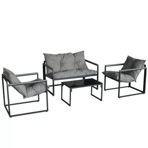 BORMANN ELITE set mobilier grădină BALI, 4 piese: 2 fotolii, canapea 2 locuri, masă (BSP1180)