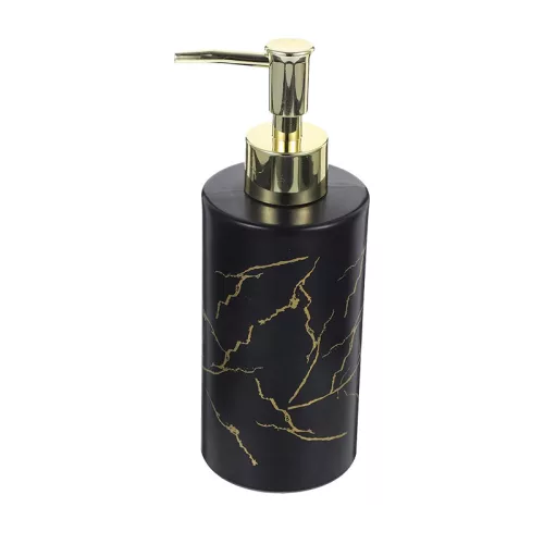 BORMANN dozator săpun ceramic negru-aur Φ7,2x17cm (BTW9058)
