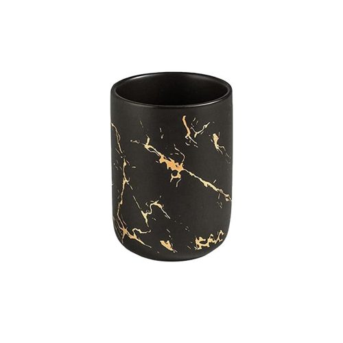 BORMANN pahar ceramic negru-aur Φ7,2x11cm (BTW9060)