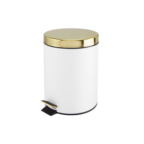 BORMANN coș cu pedală, aur-alb, închidere moale, 5L, Φ20,5x28 cm (BTW9062)