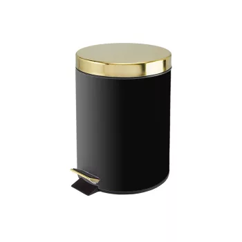   BORMANN coș cu pedală, aur-negru, închidere moale, 5L, Φ20,5x28 cm (BTW9064)