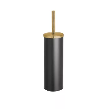 BORMANN perie WC neagră cu capac auriu Φ9,5x38cm (BTW9068)