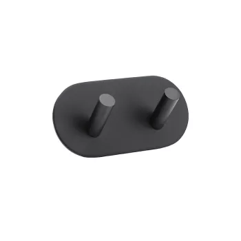   BORMANN suport dublu baie negru, 9,5x4,5x3cm, autoadeziv (BTW9072)
