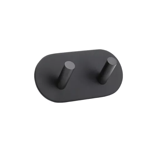 BORMANN suport dublu baie negru, 9,5x4,5x3cm, autoadeziv (BTW9072)