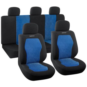   BORMANN Lite Set de huse pentru scaune auto, 9 piese, poliester, negre/albastre (BWC3200)