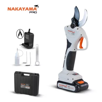   NAKAYAMA PRO foarfecă cu acumulator 21V, 2Ah, 0-30/0-40 mm, fără perii (EC1400)