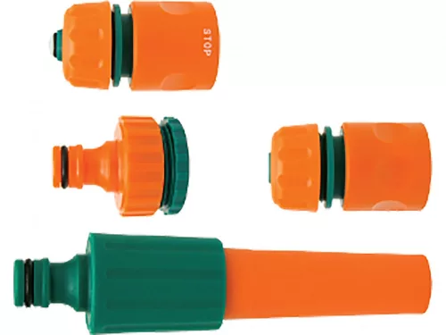 FLO Set furtun 4 buc cu adaptor robinet 3/4" și 1" (89203)