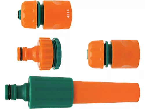 FLO Set furtun 4 buc cu adaptor robinet 1/2" și 3/4" (89204)