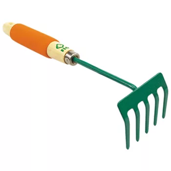 FLO Greblă manuală cu mâner din lemn 5 dinți (99051)