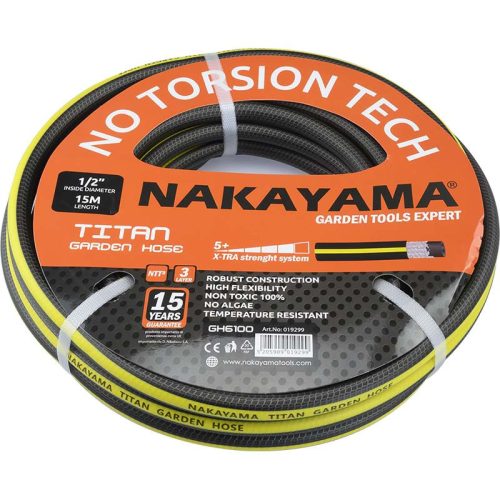 NAKAYAMA furtun de grădină "TITAN" 3 straturi 1/2" x 50m (GH6300)