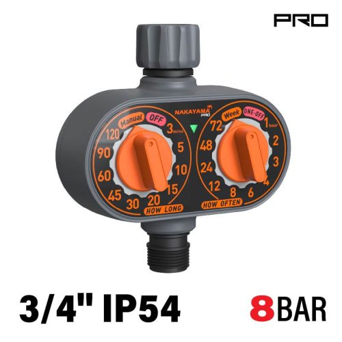 NAKAYAMA PRO cronometru de udare manual, cu două butoane, cu 1 ieșire 3/4" (GH9139)