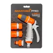 NAKAYAMA PRO set pistol de pulverizare reglabil, 4 buc, cu conector furtun, regulator și adaptor robinet (GH9214)