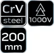 NEO Clește combinat 1000V, izolat, 200mm (8"), CrV, lustruit (01-222)