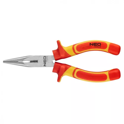 NEO Clește cu vârf lung 1000V, izolat, 160mm (6"), CrV, lustruit (01-223)