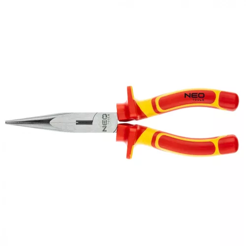 NEO Clește cu vârf lung 1000V, izolat, 200mm (8"), CrV, lustruit (01-225)