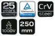 NEO Clește de apă 1000V, izolat, 250mm (10"), CrV, lustruit (01-232)