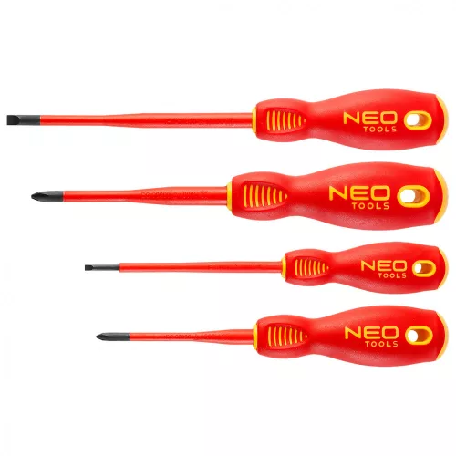 NEO Set de șurubelnițe 1000V, izolate, 4buc, cu mâner subțire (04-144)
