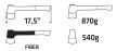 VERTO Topor 870g, cap 540g, mâner din fibră de sticlă 17.5" (05G101)
