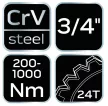 NEO cheie dinamometrica 3/4", 200 - 1000Nm (08-839)