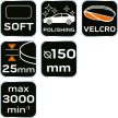 NEO Discuri de polizat, 150 x 150mm x 25mm, moale (08-982)