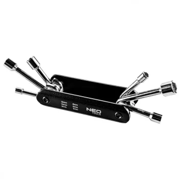   NEO Set de chei, pliat, 5, 6, 8, 9, 10, 12 mm, 6 piese (09-570)