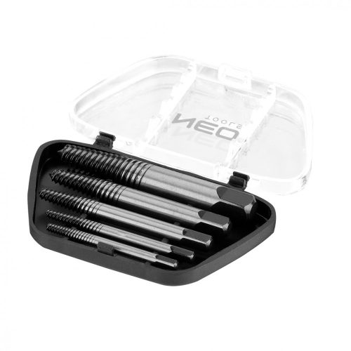 NEO Set de extractoare pentru șuruburi deteriorate, 5 piese, cap pătrat, 2-14mm (M3-M18) (09-615)