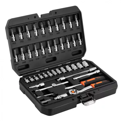 NEO Set de chei 46 bucăți, 1/4", CrV (10-004)