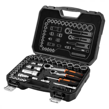   NEO Set de chei, cu manivele ratchet trecătoare, 1/4" - 3/8", 46 bucăți (10-019)
