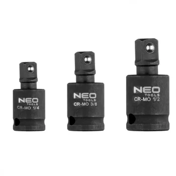   NEO Set de extensii articulat pentru chei cu impact 1/4", 3/8", 1/2" (10-256)