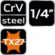 NEO Cheie Torx 1/4" 37mm TX27 (10-326)