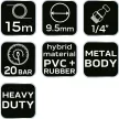 NEO Tambur de țeavă pneumatică, automat, din metal, deschis, pentru utilizare intensă (10-701)