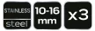 NEO Clema de furtun 10-16/9mm, W4, 3 buc (11-401)