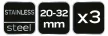 NEO Clema de furtun 20-32/9mm, W4, 3 buc (11-404)
