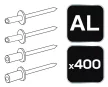 NEO Set de pop-rivete din aluminiu, 400buc (11-970)