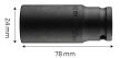 Cheie mecanică lungă cu tub NEO 1/2", 24mm, Cr-Mo (12-324)