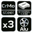 NEO Set chei tubulare pentru jante aliaj, perete subțire, 1/2", 3 buc (17mm, 19mm, 21mm), Cr-Mo (12-350)
