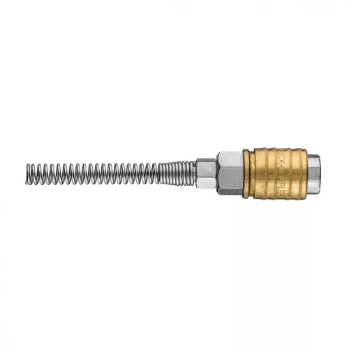 NEO Conector pneumatic rapid 4x6mm cu ieșire pentru furtun, cu arc de protecție (12-600)