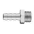 NEO Conector pneumatic pentru țeavă 8mm, 1/4", filet exterior (12-615)