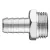 NEO Conector pneumatic pentru țeavă 12mm, 1/2", filet exterior (12-618)