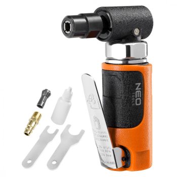   NEO Pistol pneumatic unghiular, unghi de 90 de grade, 1/4" 1/8", 6mm/3mm, 20.000 rpm (14-016)