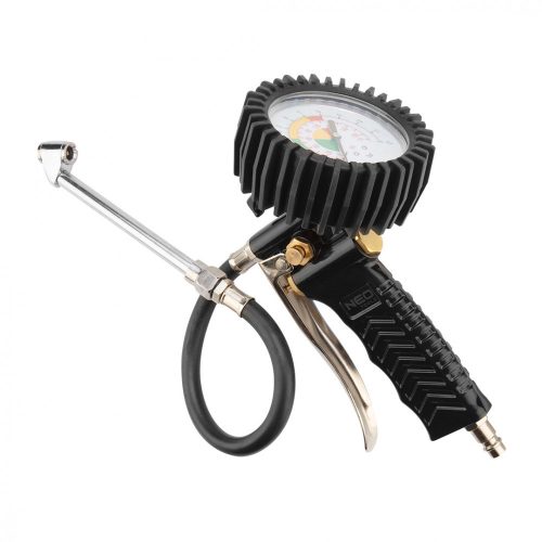 NEO Pistol pneumatic pentru umflarea roților, cu manometru 80mm, cu valve duble, pentru camioane (14-716)