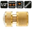 NEO Conector rapid pentru furtun 1/2", cu oprire a apei, din cupru (15-731)