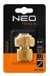 NEO Conector rapid pentru furtun 3/4", cu oprire a apei, din cupru (15-733)