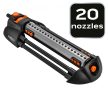 NEO Sprinkler pătrățos, înclinat, pentru irigare, 320 m2, 20 duze, ajustare a forței jetului, reglare individuală a duzelor (15-772)