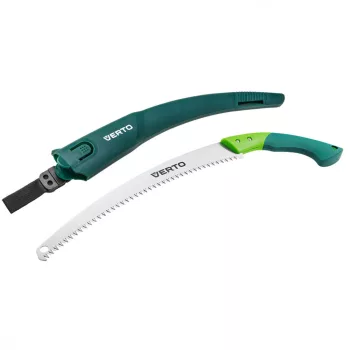   VERTO Ferăstrău pentru crengi, lamă 350mm, 7 TPI, cu husă de protecție pentru brâu (15G101)