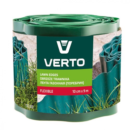 VERTO Bordură pentru paturi de flori 10 cm, 9m, verde (15G510)