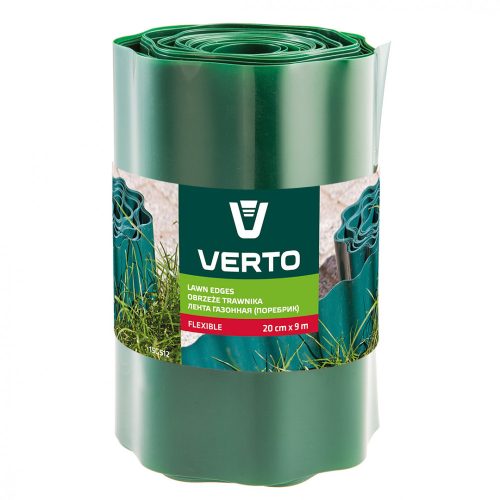 VERTO Bordură pentru paturi de flori 20 cm, 9m, verde (15G512)