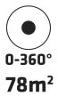 VERTO Köresőztető, öntöző, 0-360° állítható, leszúrótüskével, 78 m2 (15G785)